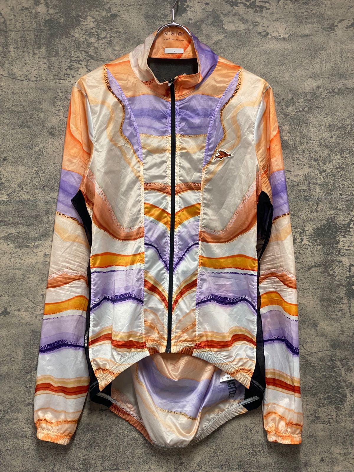 JK608 カフェドシクリステ Cafe du Cycliste atelier GAELLA 長袖 ウインドブレイカー 総柄 L