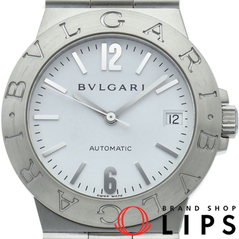 ブルガリ ディアゴノ スポーツ ウォッチ 35mm オートマチック LCV35S LCV35WSSD 箱 保証書 SS メンズ時計