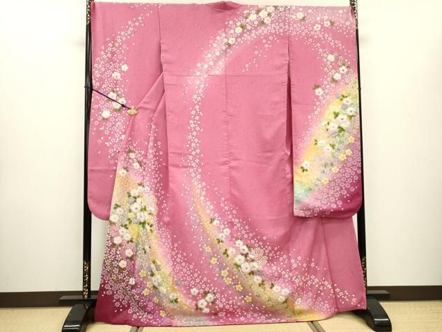 平和屋着物○訪問着 絞り 辻が花 松竹梅 暈し染め 金彩 正絹 逸品 未