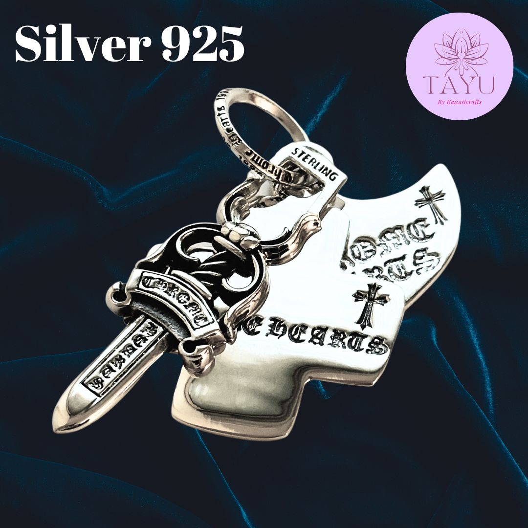 新品　ペンダントrinketsチェーン付き　silver925 大人気新品】シルバー925 3トリンケッツチャーム ペンダント