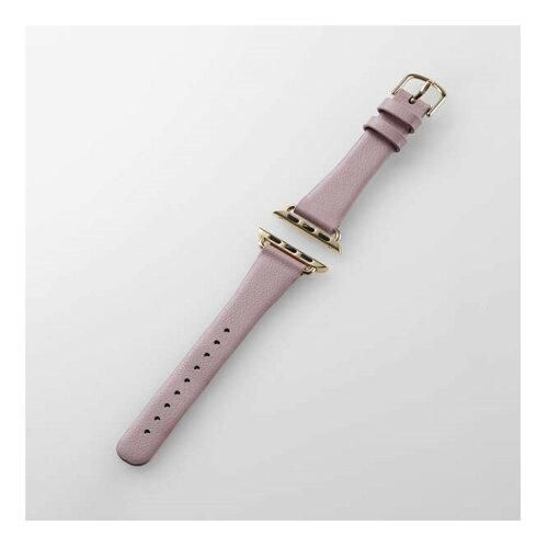 【新品・5営業日で発送】ELECOM エレコム Apple Watch 41／40／38mm／バンド／スリム／アッシュピンク(AW-41BDLJPN)