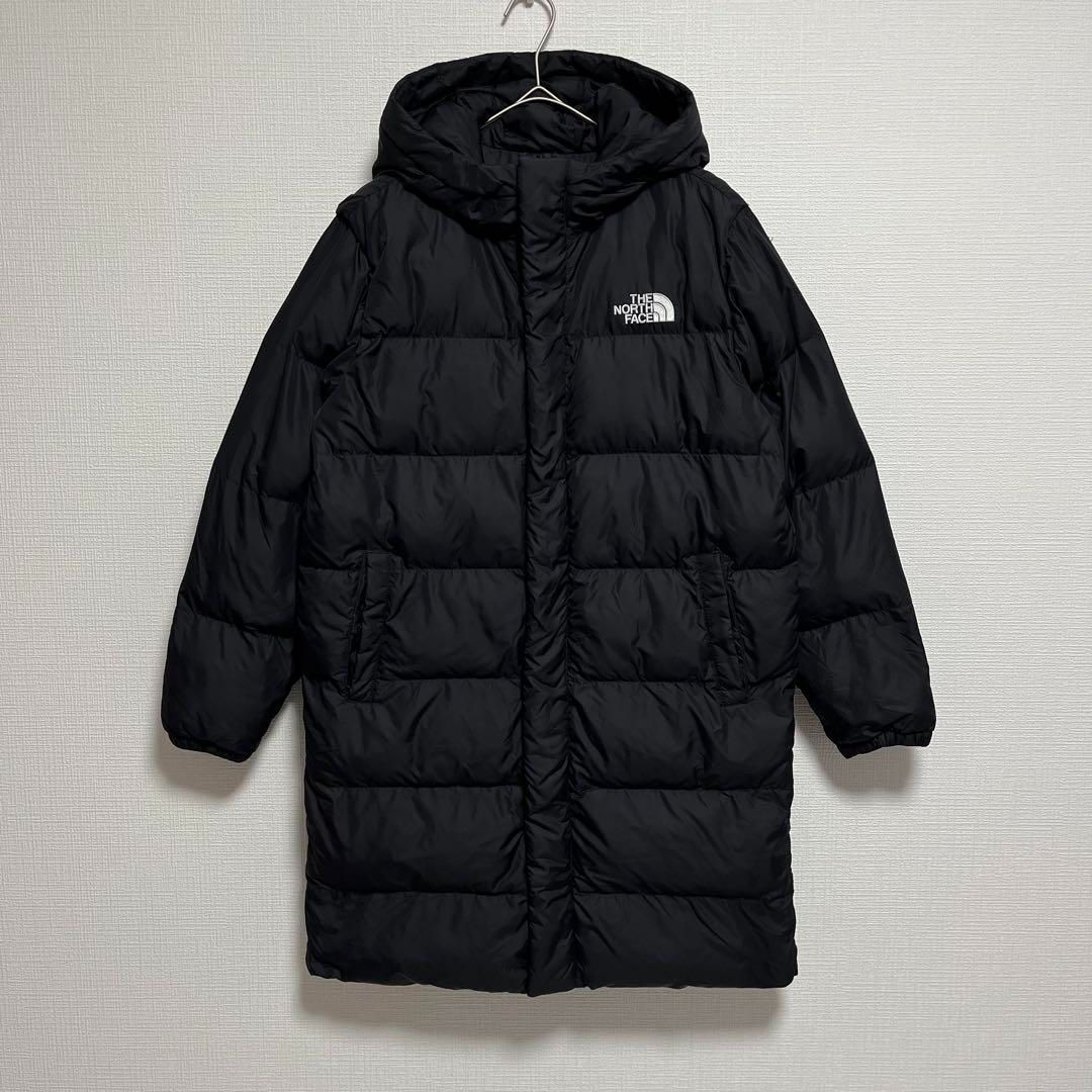 THE NORTH FACE ロングコート キッズ160 中綿 黒 ライトダウン