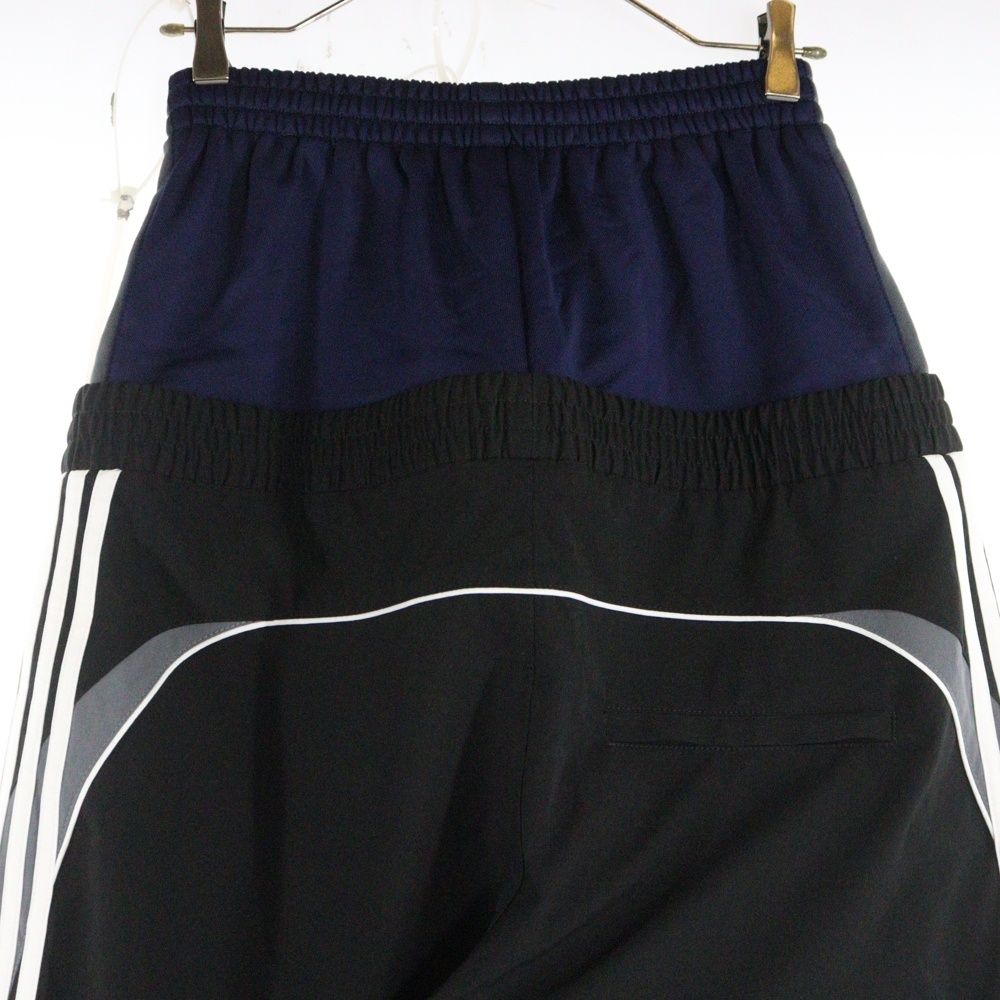 ファッション BALENCIAGA バレンシアガ 24AW ループスポーツロゴ カットアップ レイヤード トラックパンツ ブラック ネイビー 808909 TR031