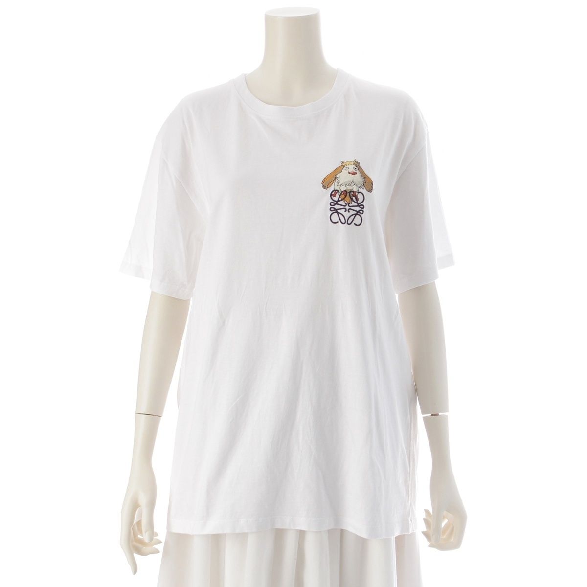 ロエベ スタジオジブリ コットン 刺繍 ロゴ アナグラム ヒン 半袖T  