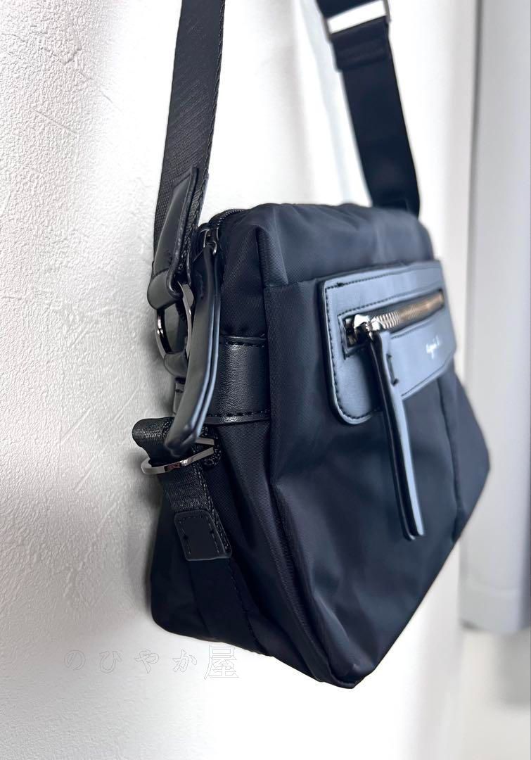 【極美品】agnes b. アニエスベー ナイロン ショルダーバッグ ブラック黒 agnes b. アニエスベー フラップショルダーバッグ ブラック