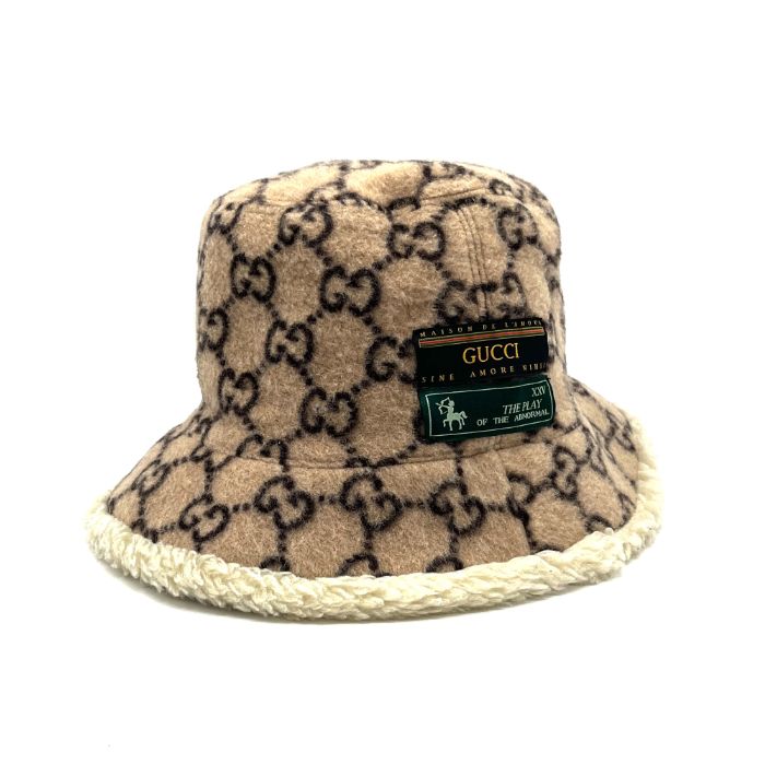 GUCCI グッチ GG ボア バケット ハット ウール 帽子 eH0643N