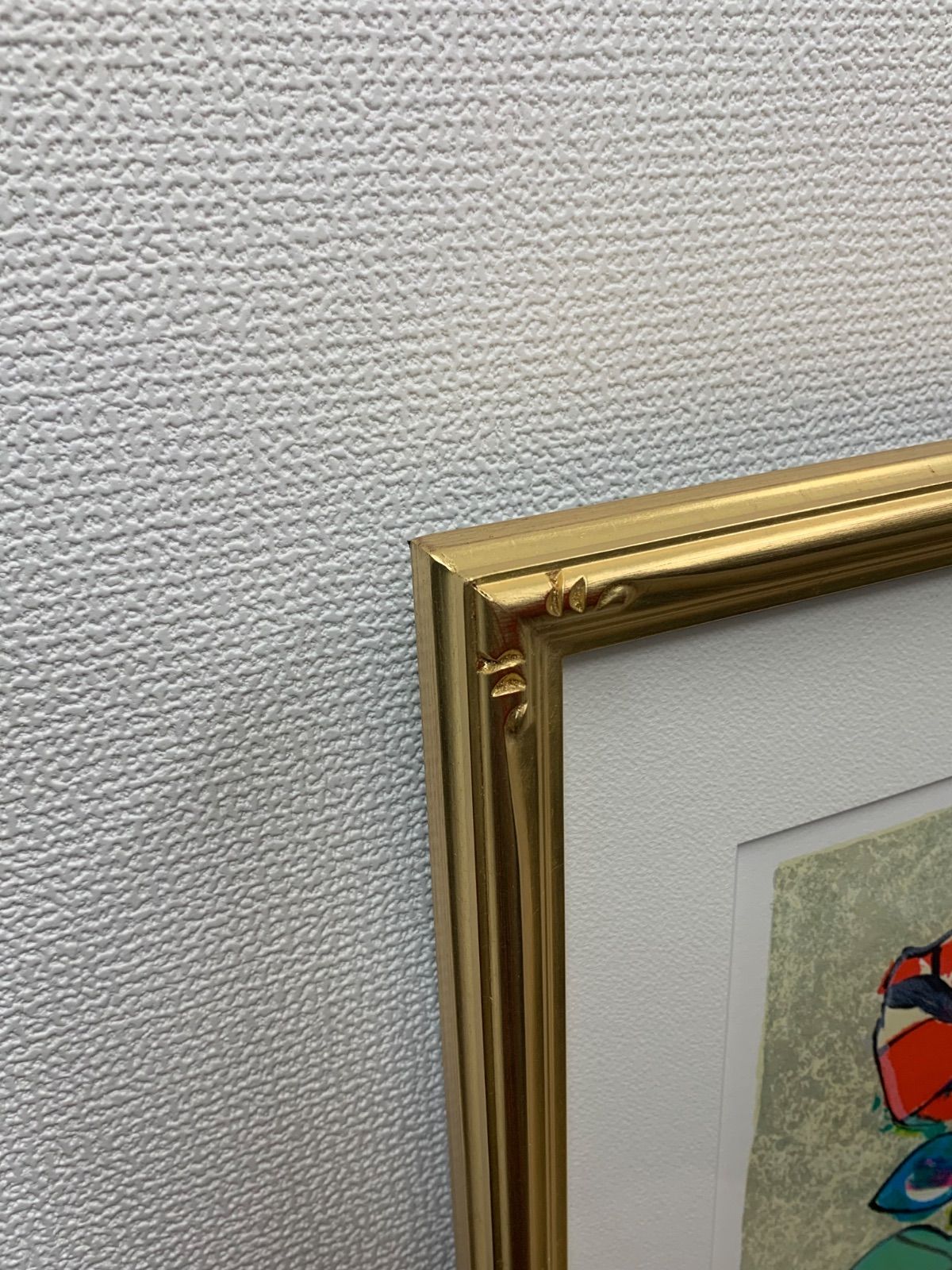 【専用】ポール・アイズピリ「グレー背景の赤と黄の花束」【作家直筆サイン】 額付】【真作】グレー背景の赤と黄の花束 ポール・アイズピリ