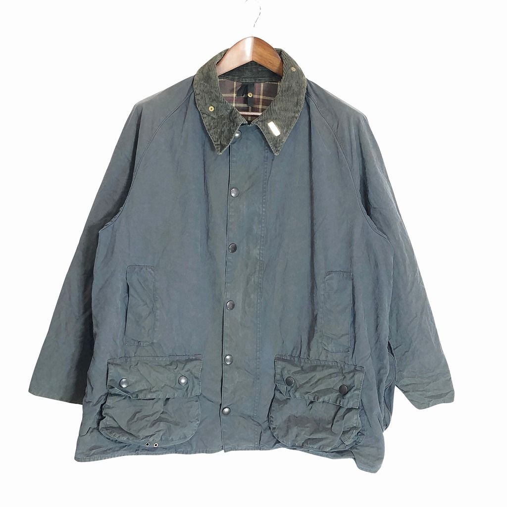 90年代 イングランド製 Barbour バブアー Beaufort ビューフォート オイルド ジャケット ブラック (メンズ 48) 中古 古着 P1897