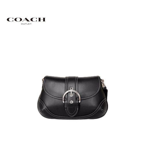 Coach Soho コーチ CR699 ショルダー バッグ サドルバッグ 脇下バッグ ハンドバッグ レディースバッグ レザー アウトレット品  ブラック メルカリ