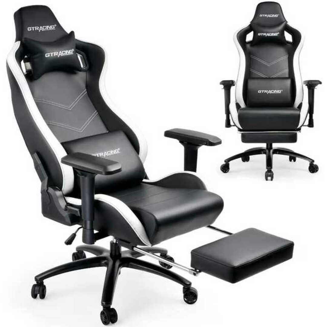 ゲーミングチェア GTRacing GT901BLACK オットマン付き GT901-BLACK