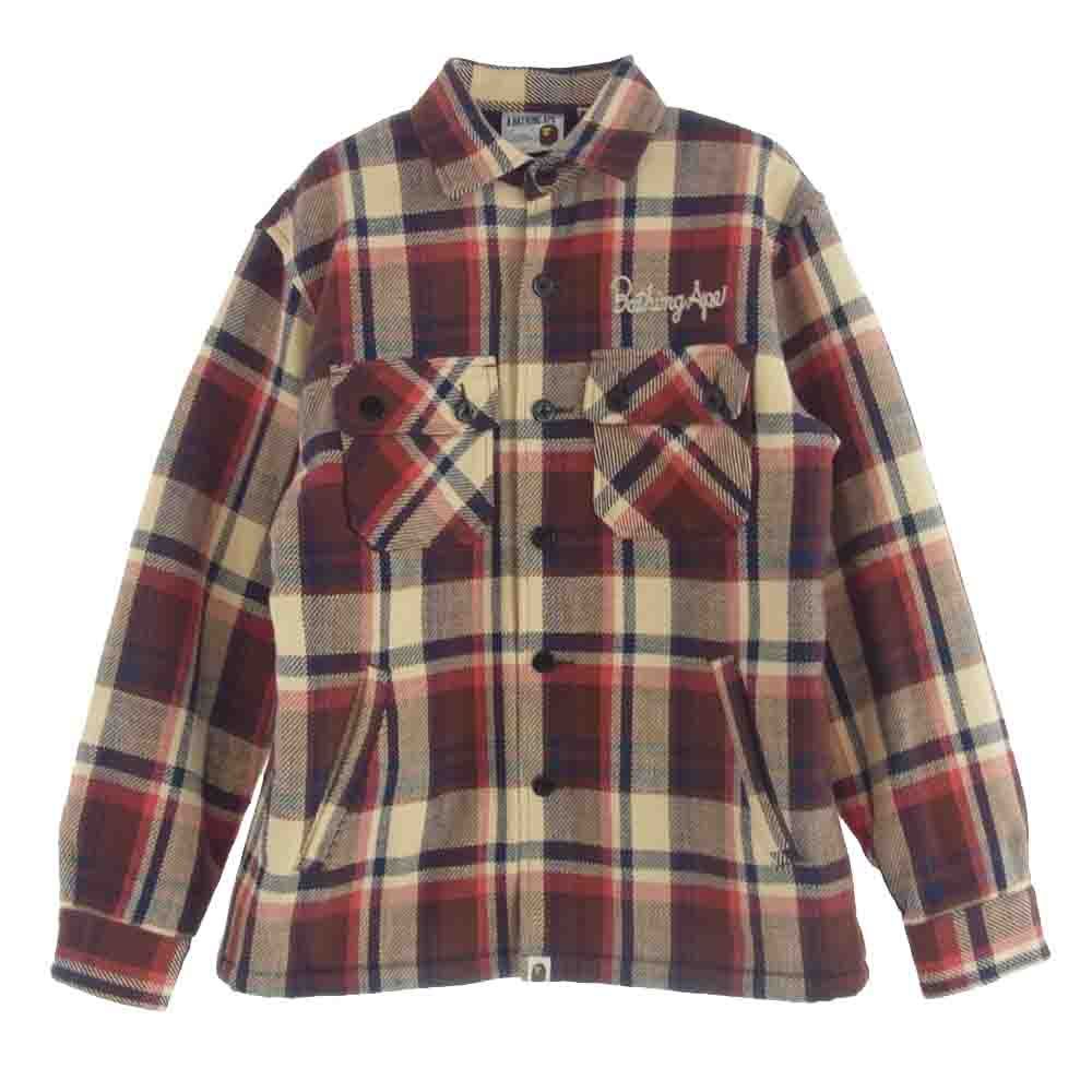 90s A Bathing Ape チェック柄 CPOジャケット ラブジェネ A BATHING APE アベイシングエイプ ラブジェネ チェック CPO