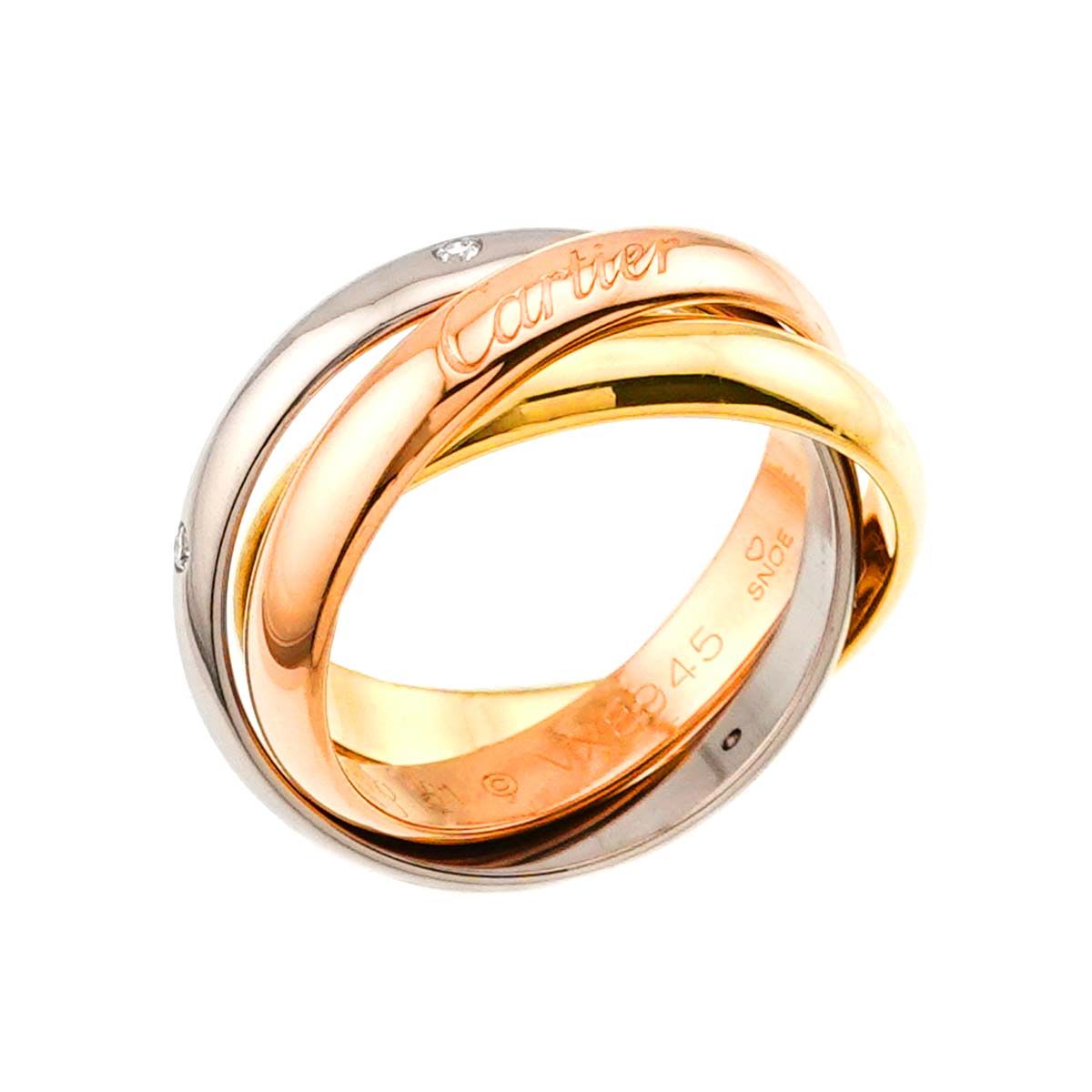 カルティエ Cartier トリニティ MM #51 リング ダイヤ 5P K18 YG