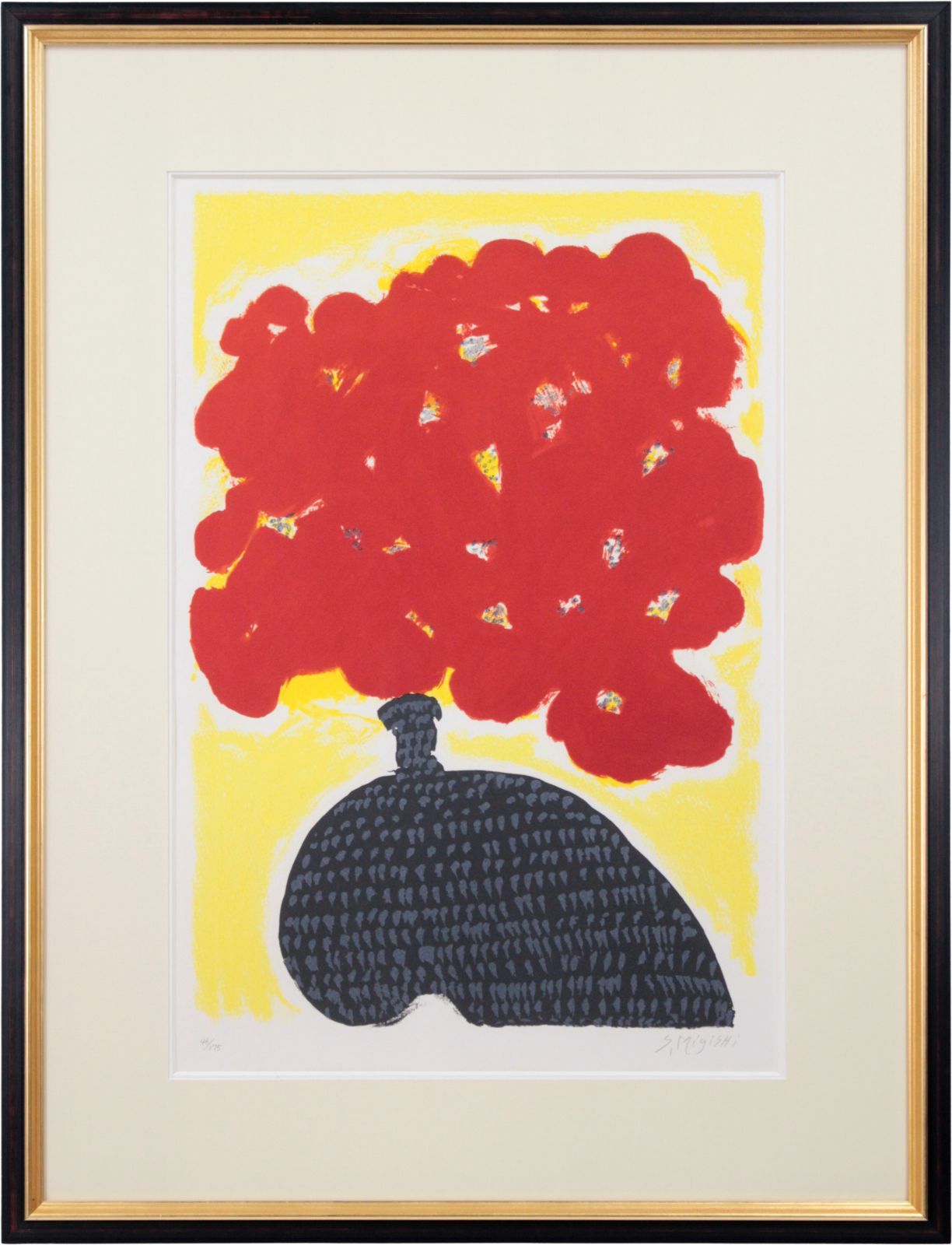 三岸節子 「赤い花」 リトグラフ 版画 絵画 - メルカリ