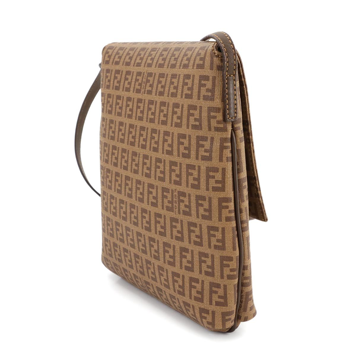 美品 フェンディ FENDI ズッキーノ ショルダー バッグ PVC レザー