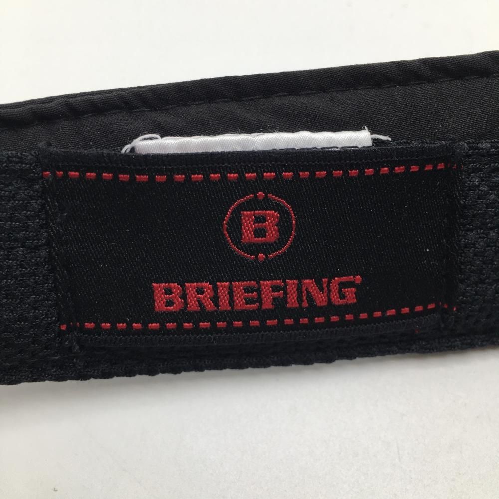 超美品】ブリーフィング サンバイザー 黒×白 ロゴ刺しゅう FREE ゴルフ