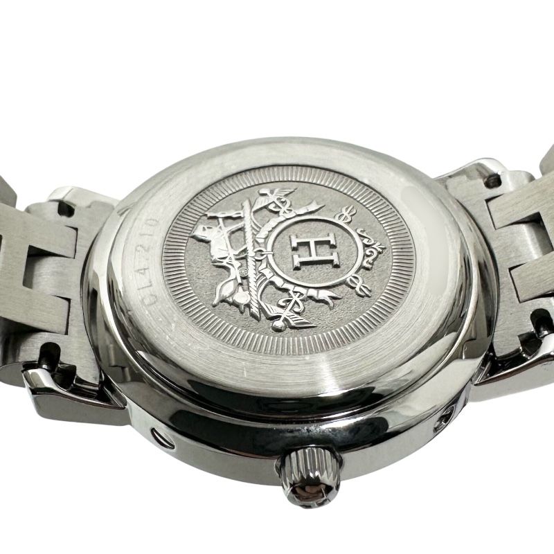 エルメス HERMES クリッパー CL4.210 ライトブルー SS クオーツ  