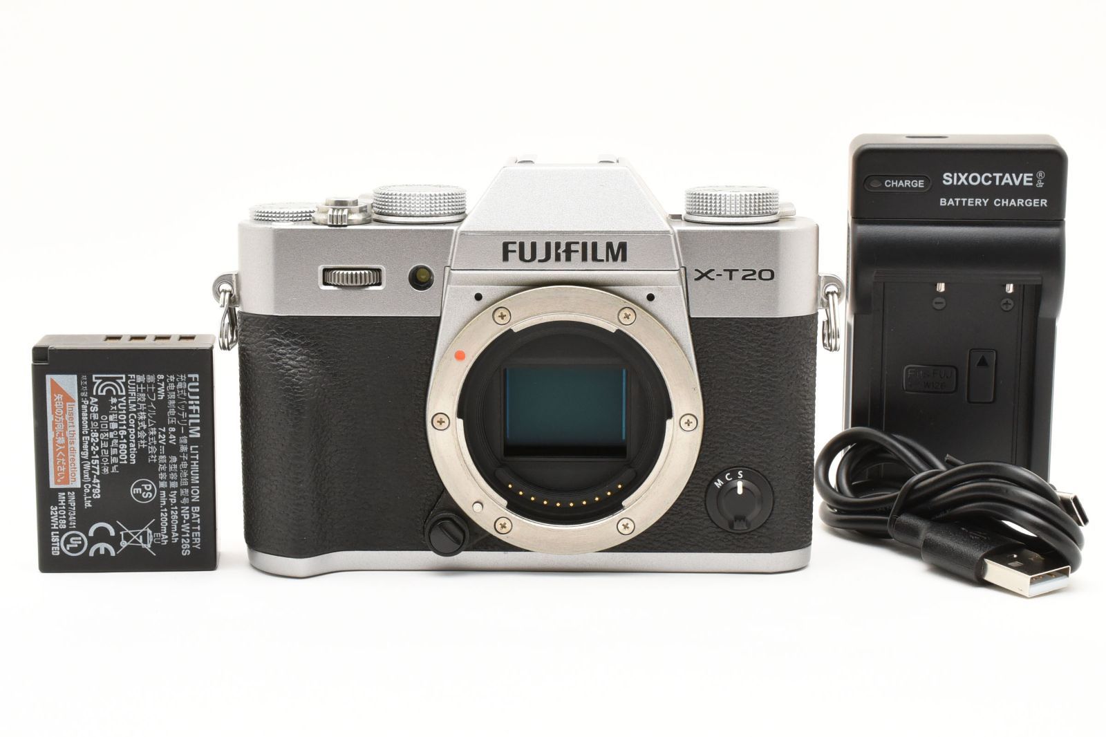 2349ショット Fujifilm X -T20 シルバー バッテリーチャージャーセット No2