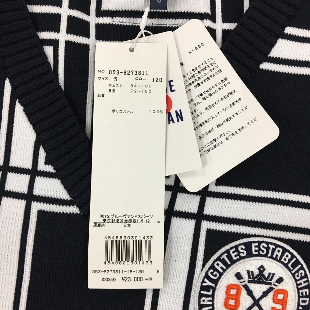 ネイビー×白 Vネック