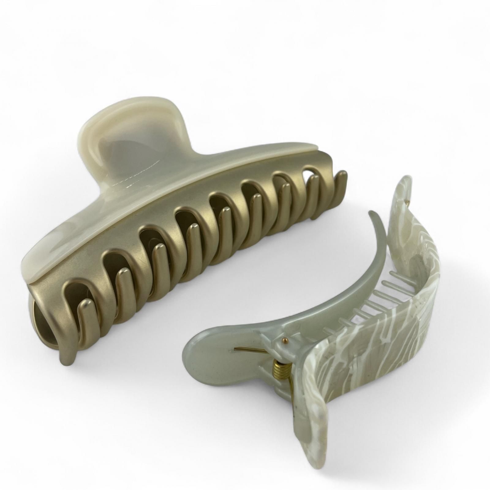 ▲ALEXANDRE DE PARIS アレクサンドル ドゥ パリ IRIS 47 VENDOME L veronique vance clip クリップ ヘアアクセサリー ２点セット ベージュ 箱 保存袋付き フランス製 レディース