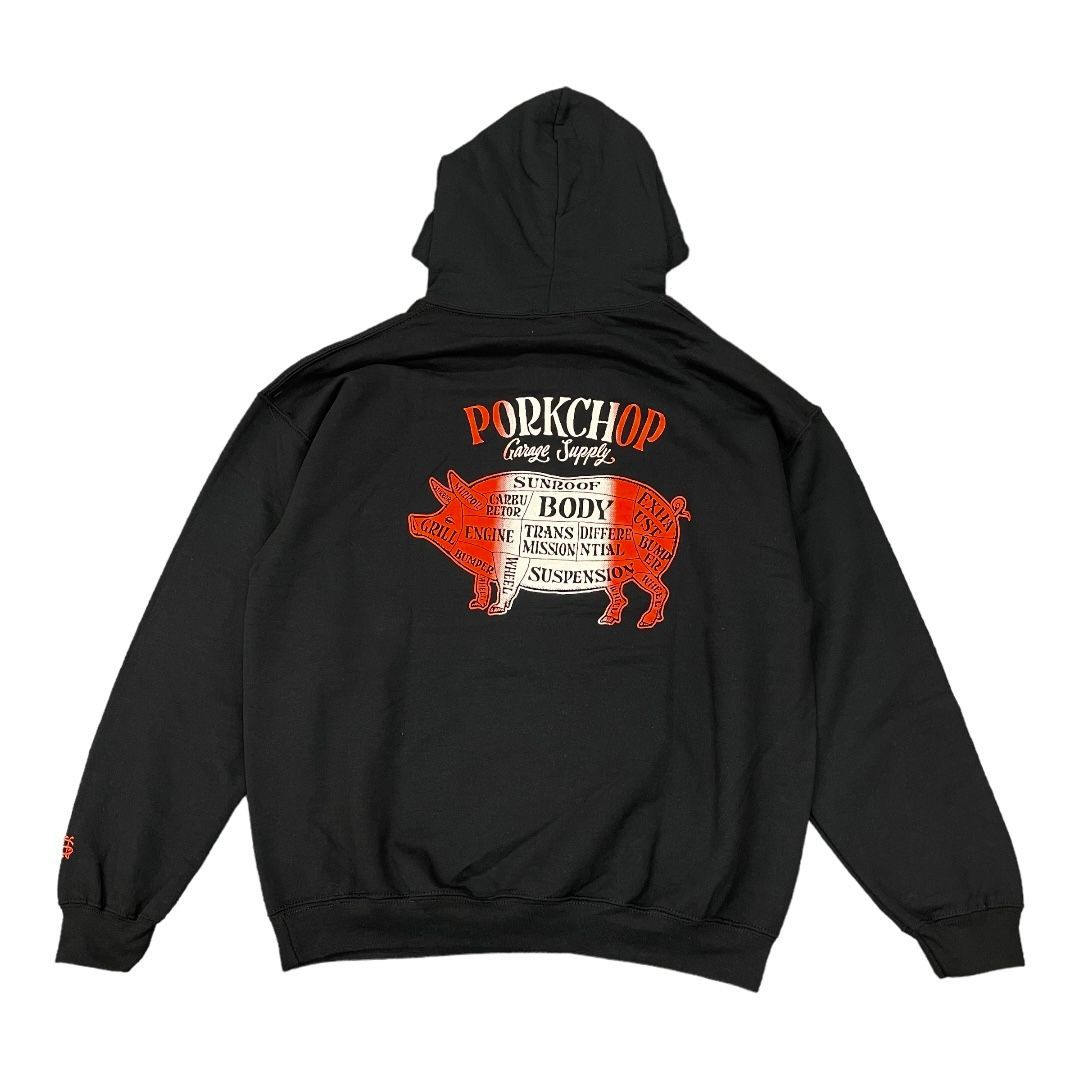 PORKCHOP Garage Supply パーカー PORKCHOP - PORK BACK HOODIE / ASH×NAVY / ポークパーカー