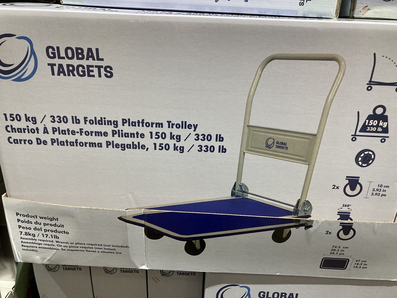 グローバルターゲット 折りたたみ式 スチール台車 GLOBAL TARGETS Steel Platform Truck 台車 運ぶ 配達 家庭用 業務用 店舗 軽量 移動