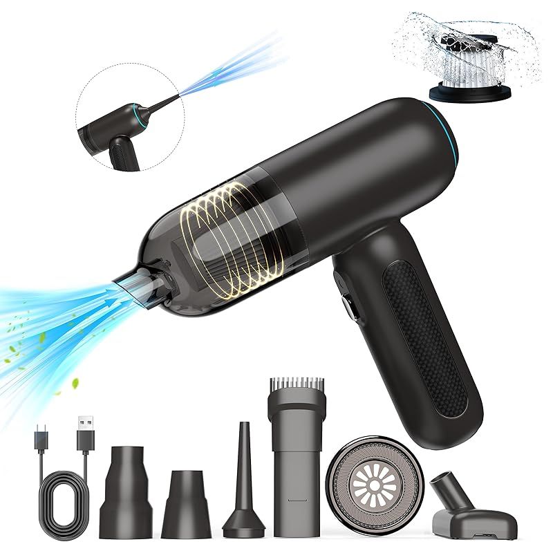 BeeTool ハンディクリーナー 多機能【2025新登場】車用掃除機 コードレス 28000Pa 強力吸引力【吹き飛ぶ/吸い込む/空気入れ/空気抜き】  ハンディ掃除機 パワフル 長時間稼働 超軽量0.37kg 乾湿両用 小型掃除機 USB充電式 メーカー付 1 2025新登場】ハンディクリーナー ...