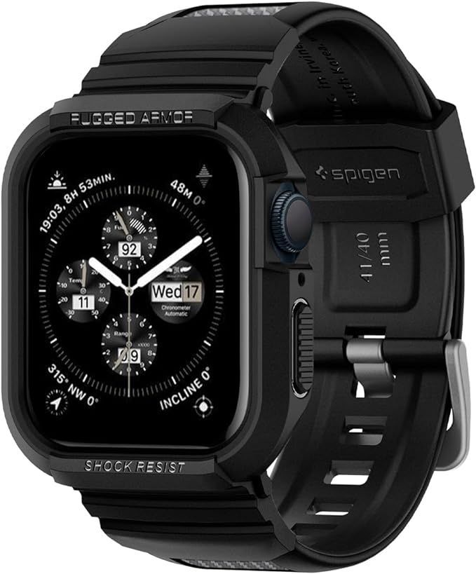 【在庫処分】Spigen Apple Watch バンド 41mm | 40mm 一体型 ケース カバー 耐衝撃 PC TPU 二重構造 スポーツバンド 落下 衝撃 吸収 耐久性 傷防止 【 Series 9 / 8 / SE 2 /Series 7