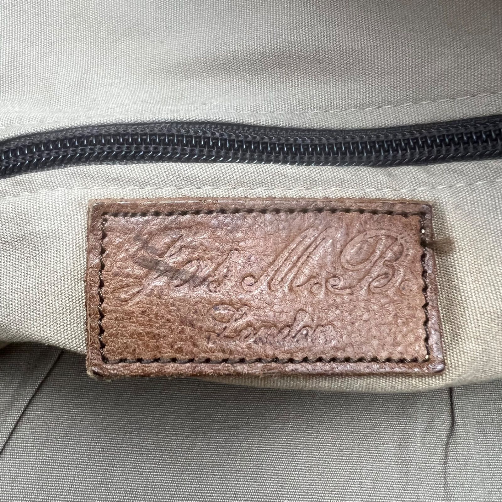 レザーボストンバッグ キャンバスストラップ