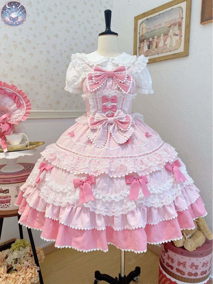 ♥ フォンダンケーキ ロリィタドレスセット ジャンパースカート ピンク 甘ロリ
