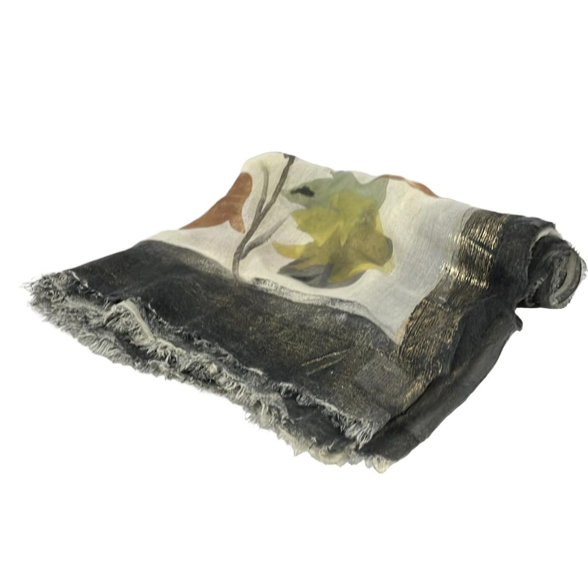 Falierosarti ファリエロサルティ ストール ショール - アイボリー×ダークグレー×マルチ シルク