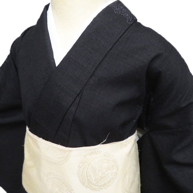 特選 重要無形文化財 本場 結城紬 着物 中古 正絹 袷 奥順