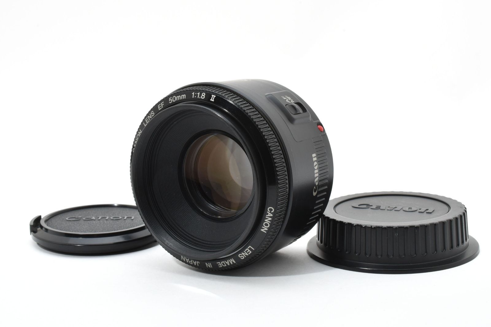 上 キヤノン Canon EF 50mm F1.8 II レンズキャップ付き 完動品 7P9A510016