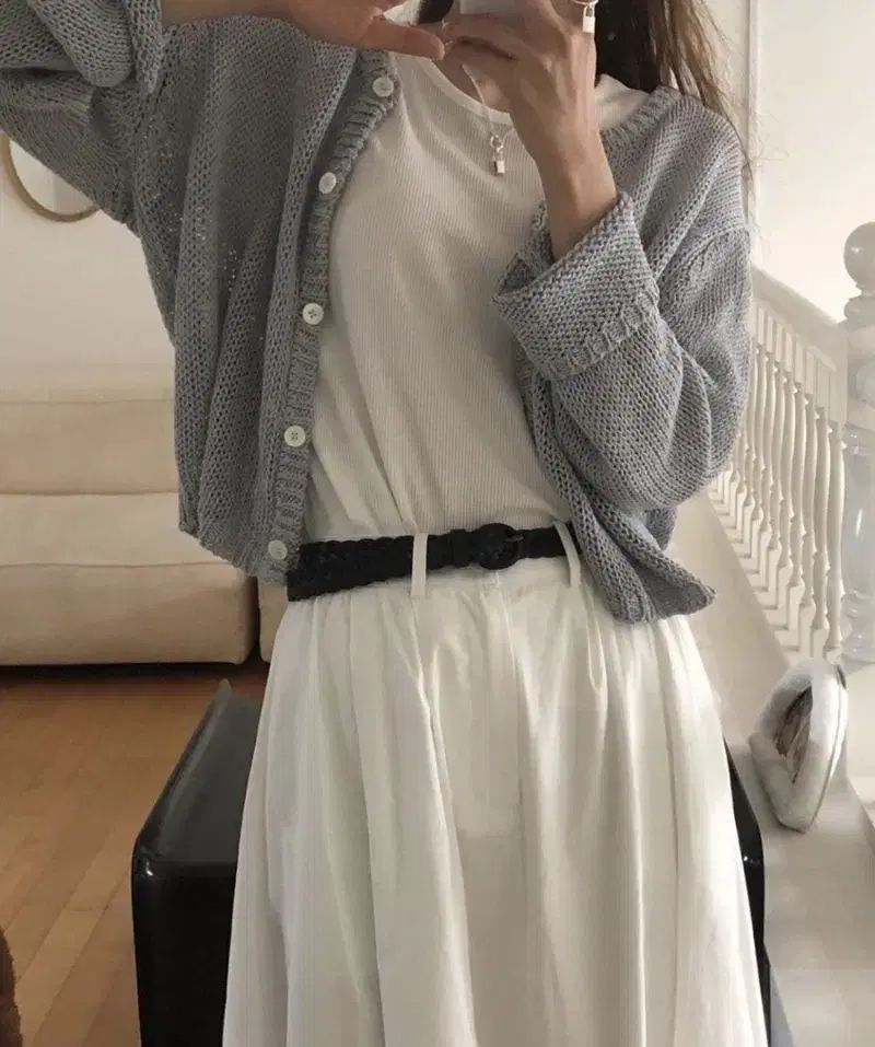 howus 論文 カーディガン ライトブルー