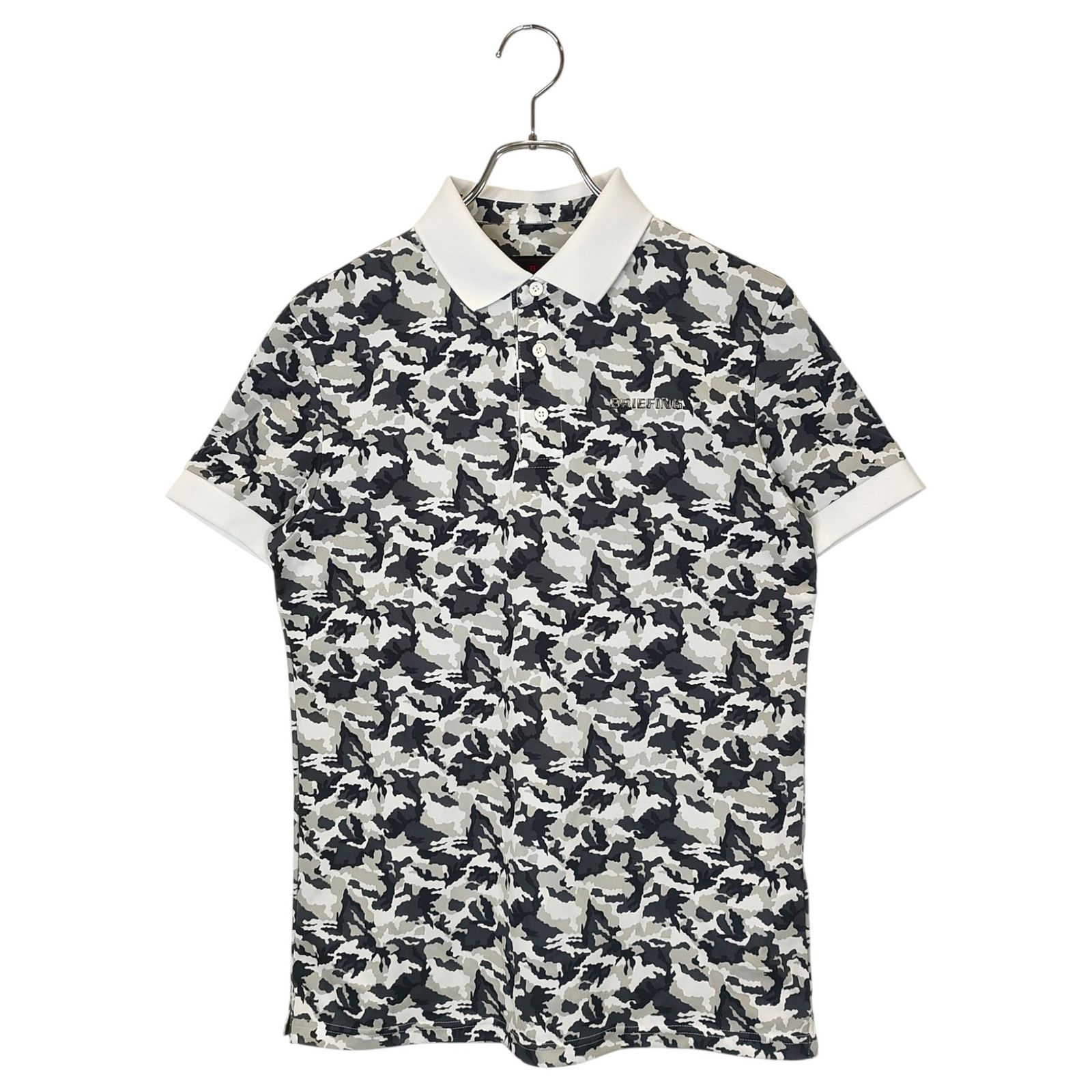 BRIEFING GOLF ブリーフィングゴルフ 23AW CAMO PRINT POLO 半袖 ポロシャツ BRG233M16 M ホワイト カモフラ メンズ