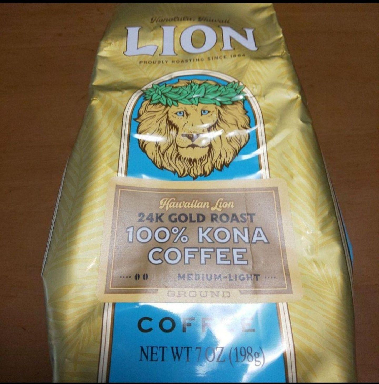 LION 100% Konaコーヒー 24Kゴールドロースト 粉198g 2袋 ライオン