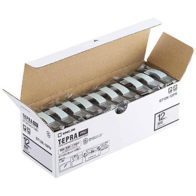  【 新品 未開封 】   キングジム PROテープエコパック 10個入り TEPRA(テプラ) PROシリーズ 透明 ST12K10PN 未使用 送料無料 インクカートリッジ・詰め替えインク
