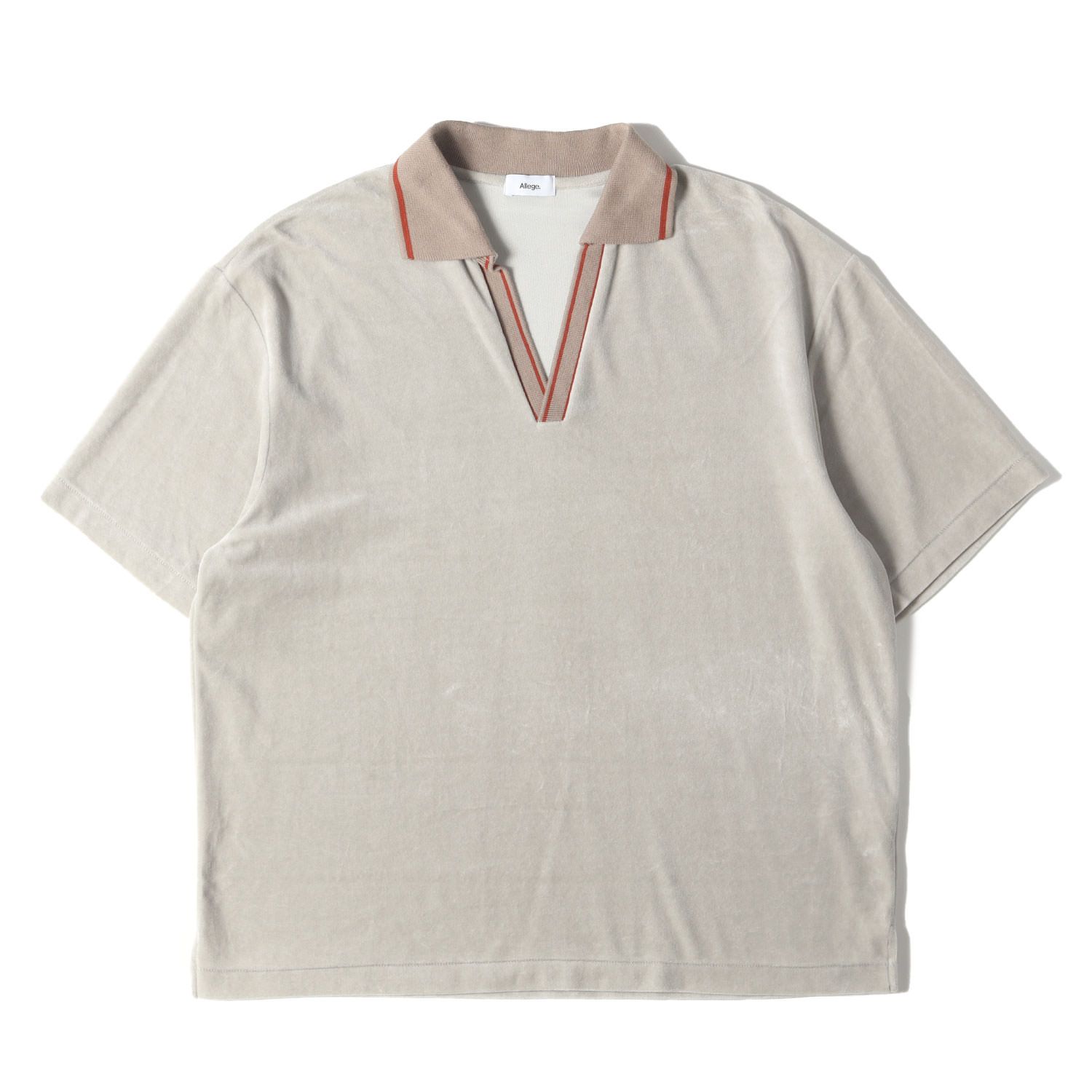 美品】ALLEGE アレッジ ポロシャツ サイズ:3 / 23SS ベロア スキッパー 