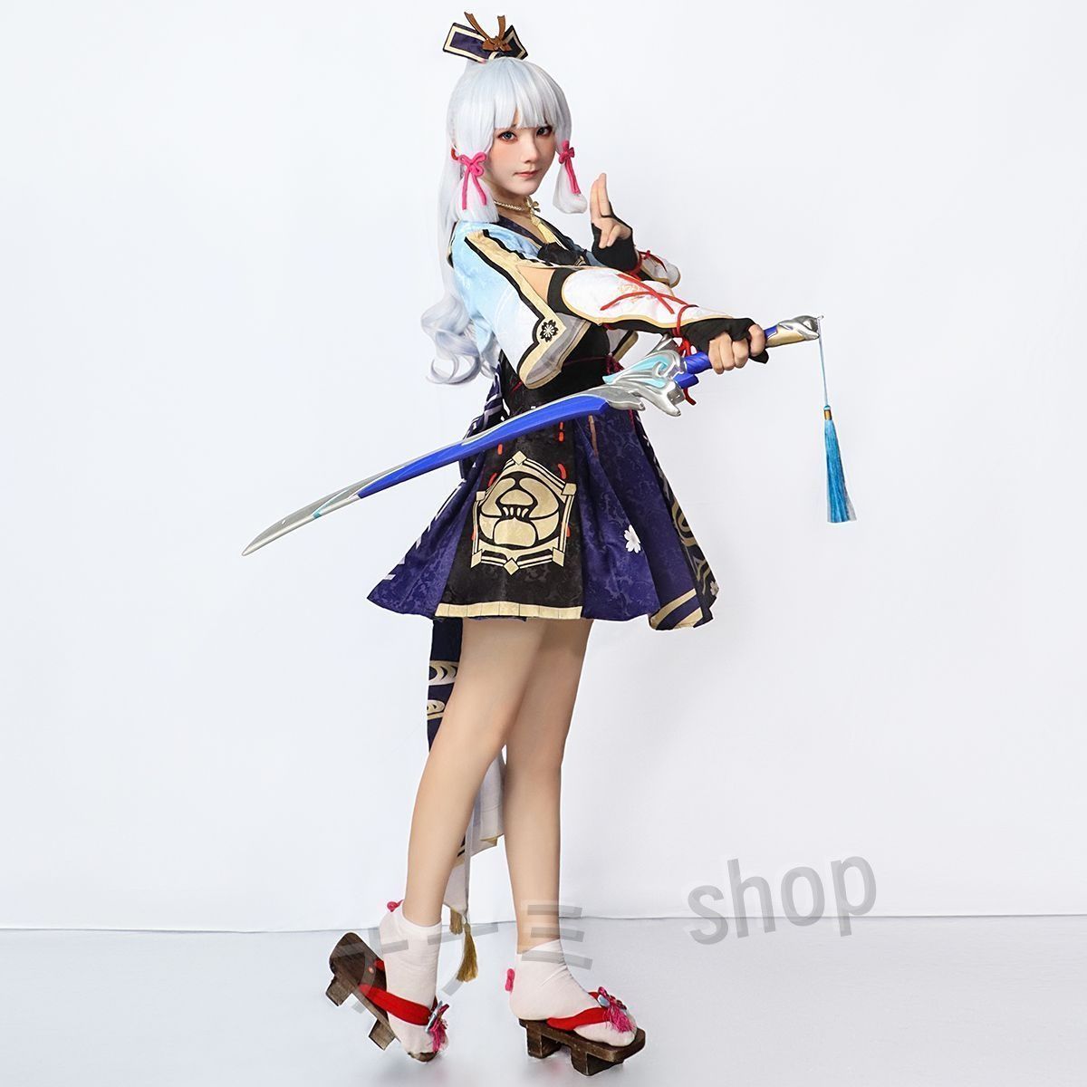 原神 神里綾華 コスプレ衣装 猫屋小舗 ウィッグ 靴付き フルセット M