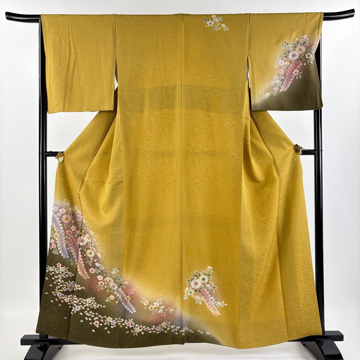 M3467【着物と帯 京月花】□蜘蛛糸に毘沙門亀甲流水引箔西陣正絹