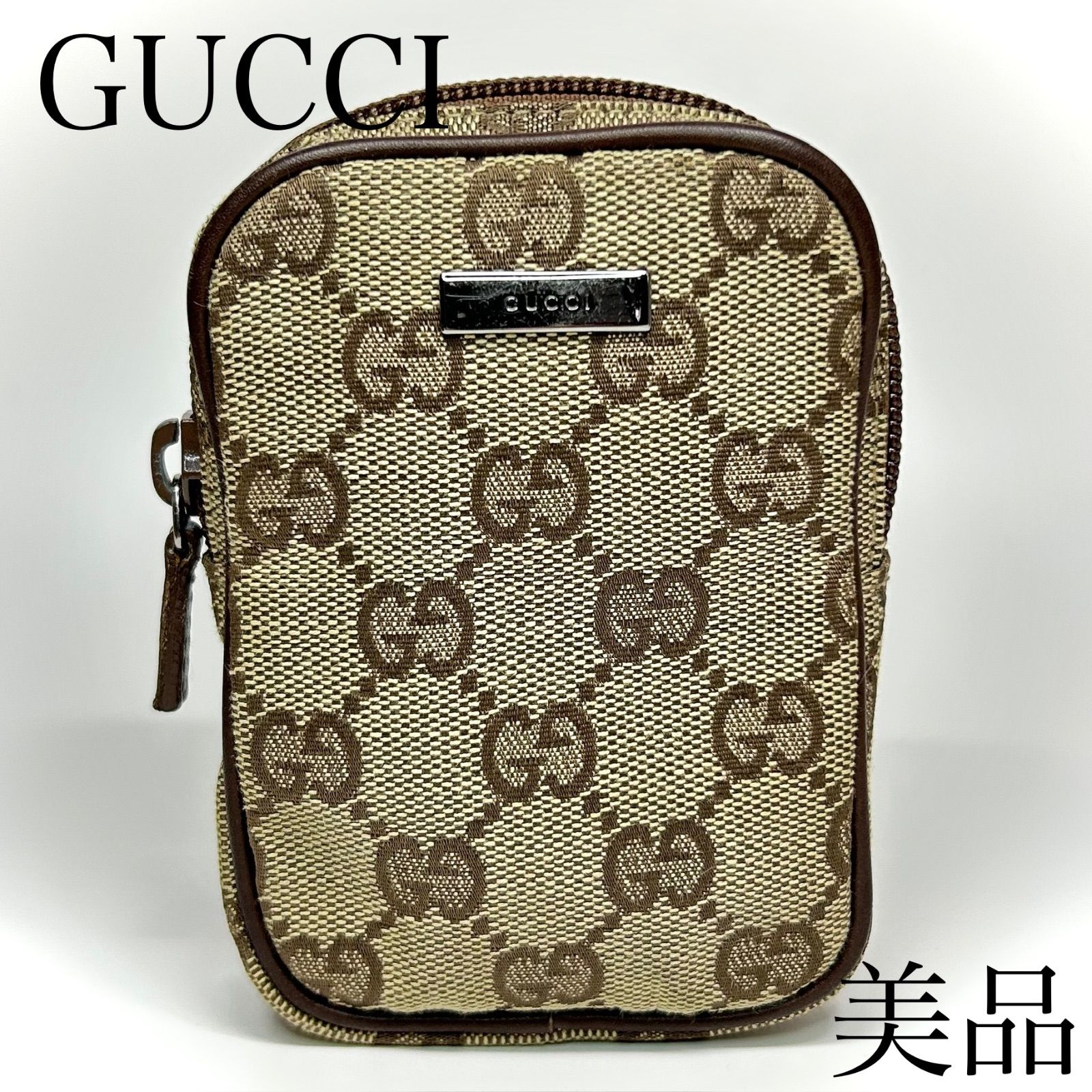 GUCCI グッチ ポーチ ミニ シガレットケース GG ブラウン 74245