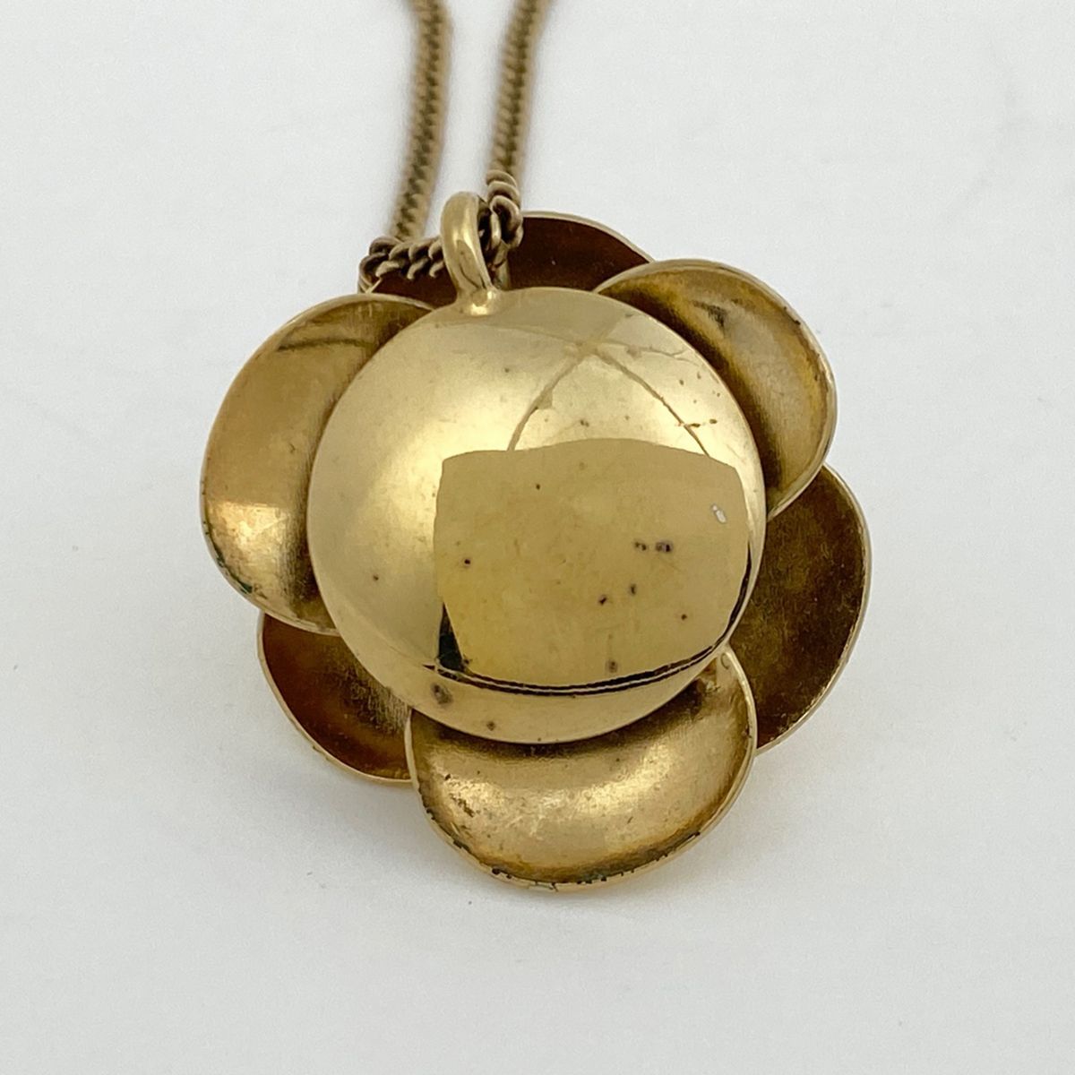 シャネル CHANEL カメリア ネックレス ココマーク ネックレス GP プラスチック ゴールド アイボリー レディース