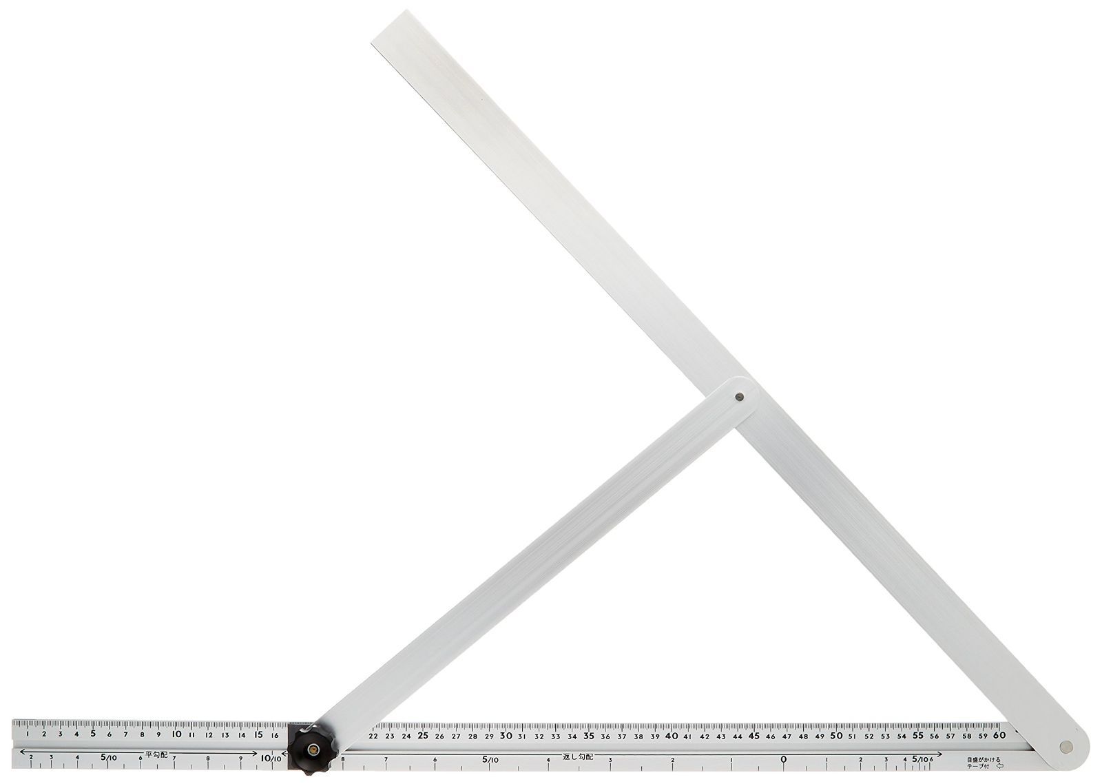 Size 60cm_Style 勾配目盛 シンワ測定 Shinwa Sokutei アルミ自由金 筋交 目盛付き 600mm 62571