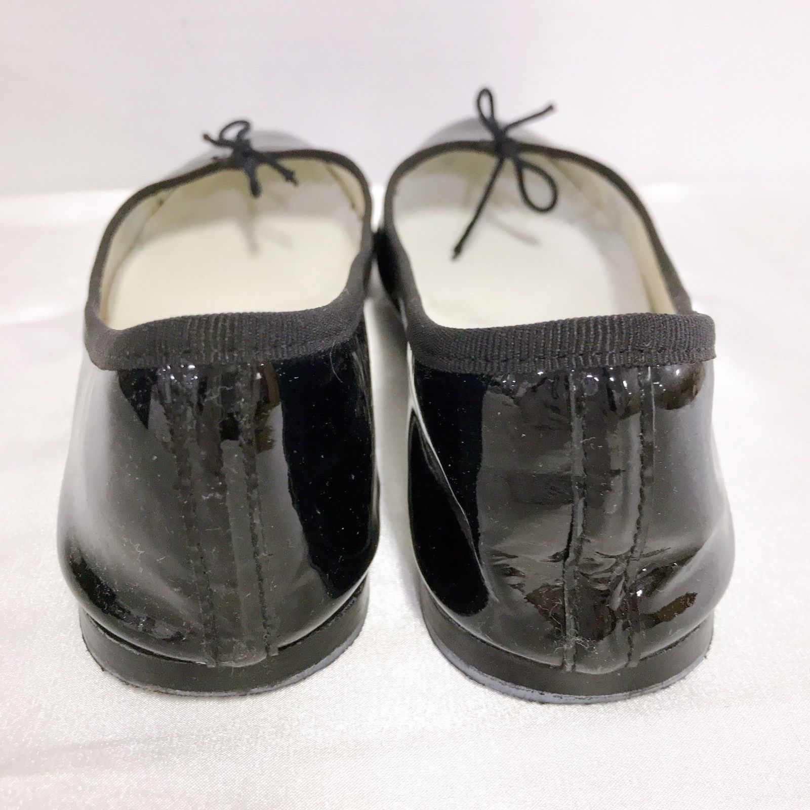 お値下げ‼️repetto ブラックパテントレザー フラットシューズ repetto レペット パテントレザーバレエシューズ ブラック 40
