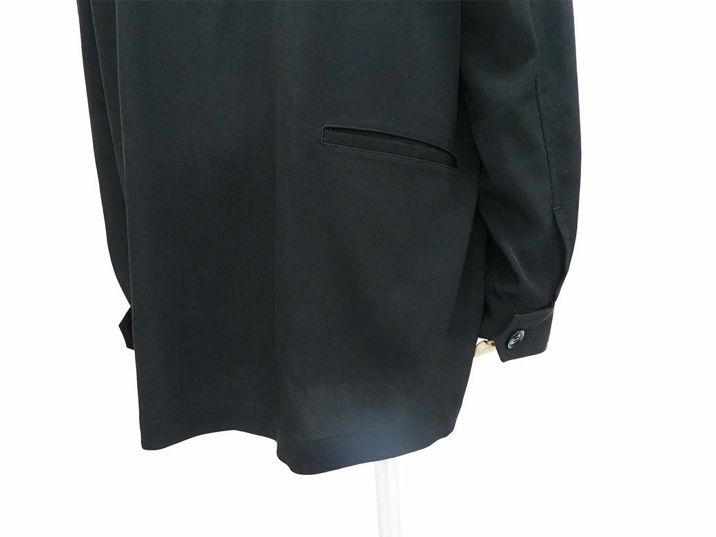 美品！ヨウジヤマモト ワイズ ロング スプリングコート 2 ブラック Y's for men yohji yamamoto 黒 ウールギャバジン デザイン