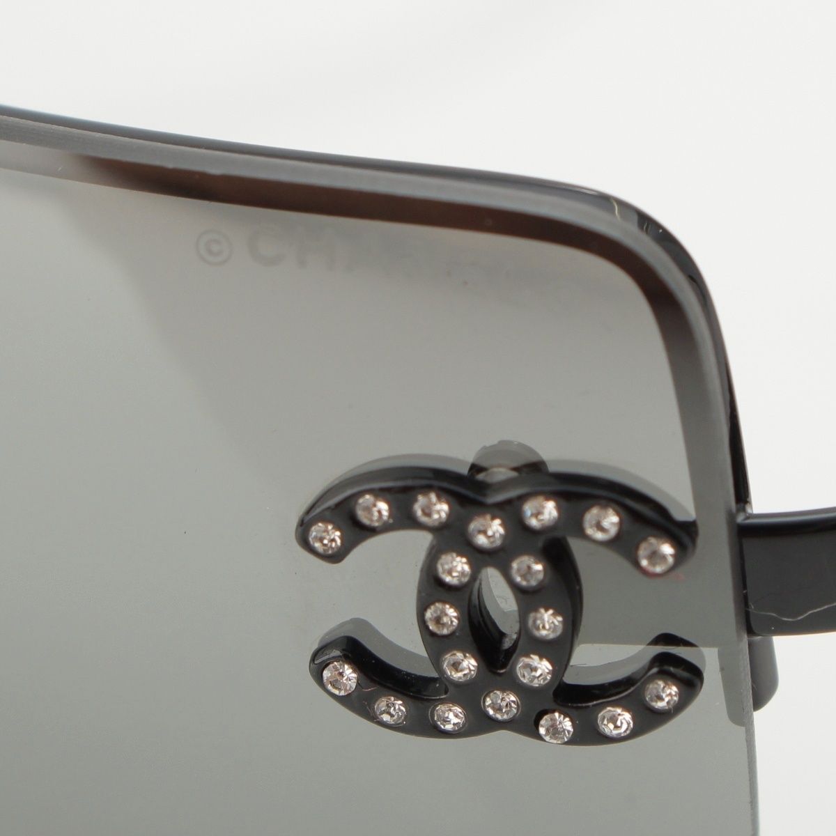シャネル メタルフレーム ココマーク ストーン スクエア サングラス  