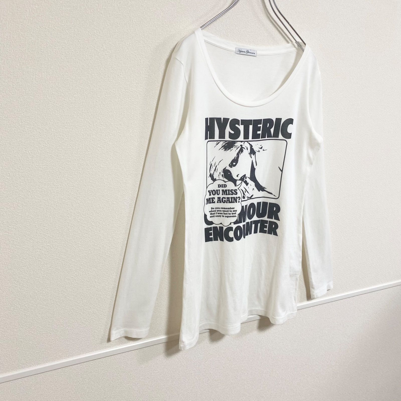 定番のお歳暮＆冬ギフト ヒステリックグラマー HYSTERIC メンズ GLAMOUR ロンT 長袖Tシャツ プリントTシャツ GLAMOUR  サイズＭ 送料無料 Tシャツ 男性用