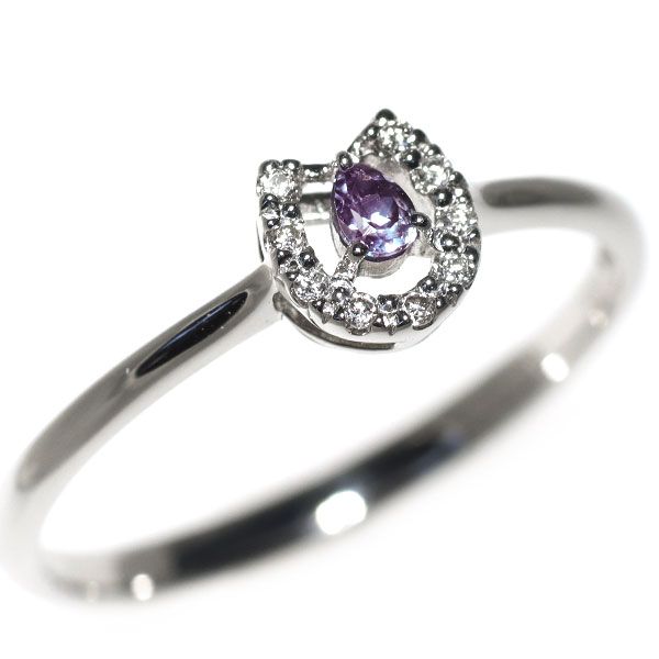 希少 Pt900 アレキサンドライト ダイヤモンド リング 0.07ct D0.036ct  