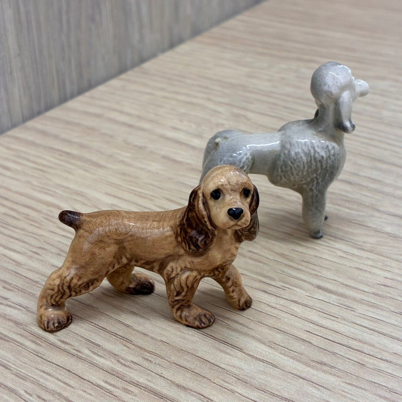 Y0726]ヴィンテージ 陶器 フィギュア 置物 犬 プードル コッカー