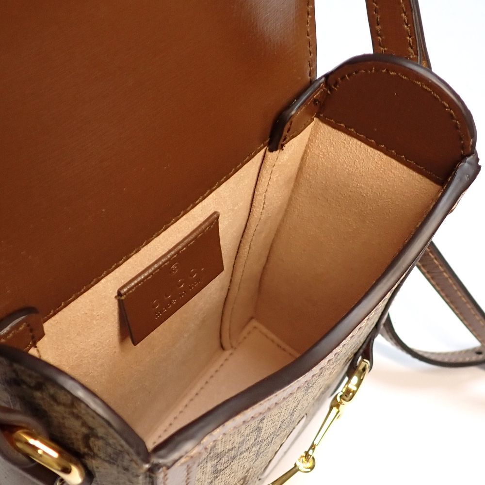 GUCCI】 グッチ ホースビット 1955 ミニバッグ 625615 レザー GG