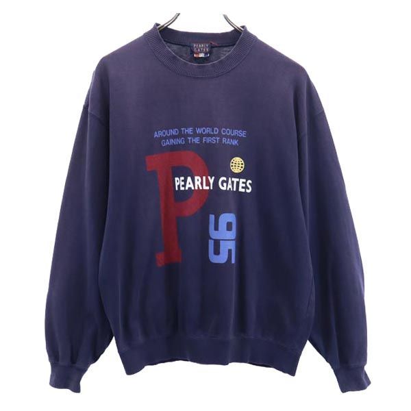 パーリーゲイツ ゴルフ ロゴプリント 長袖スウェット S ネイビー